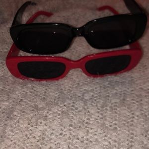 2 pack of red and black sunglasses